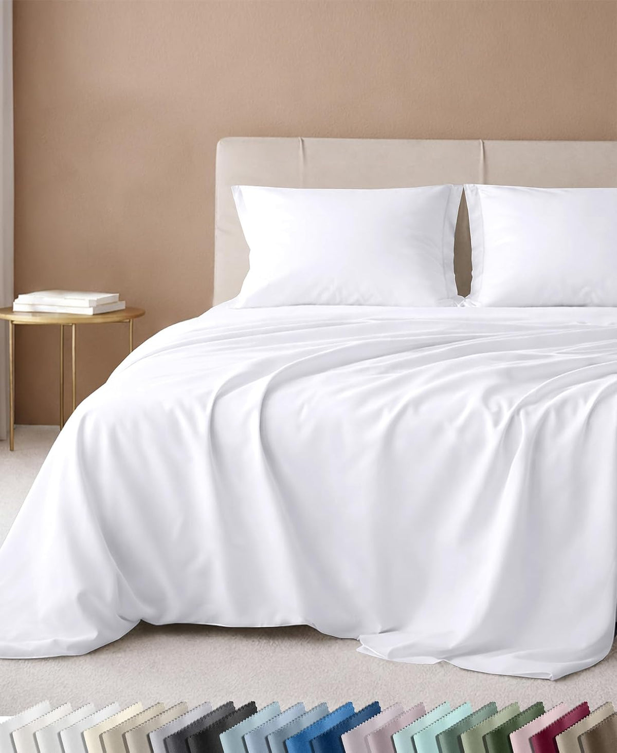California Design Den Luxury 600 Thread Count King Size Sheets Set, White