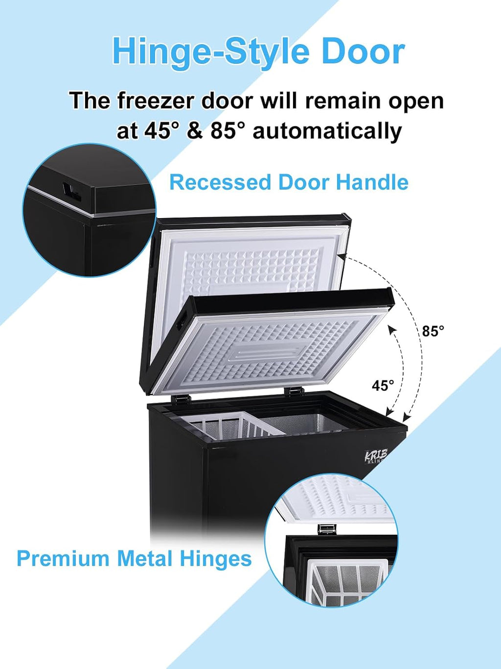 Chest Freezer 3.5 Cu.Ft Mini Compact Deep Freezer with Top Open Door Black