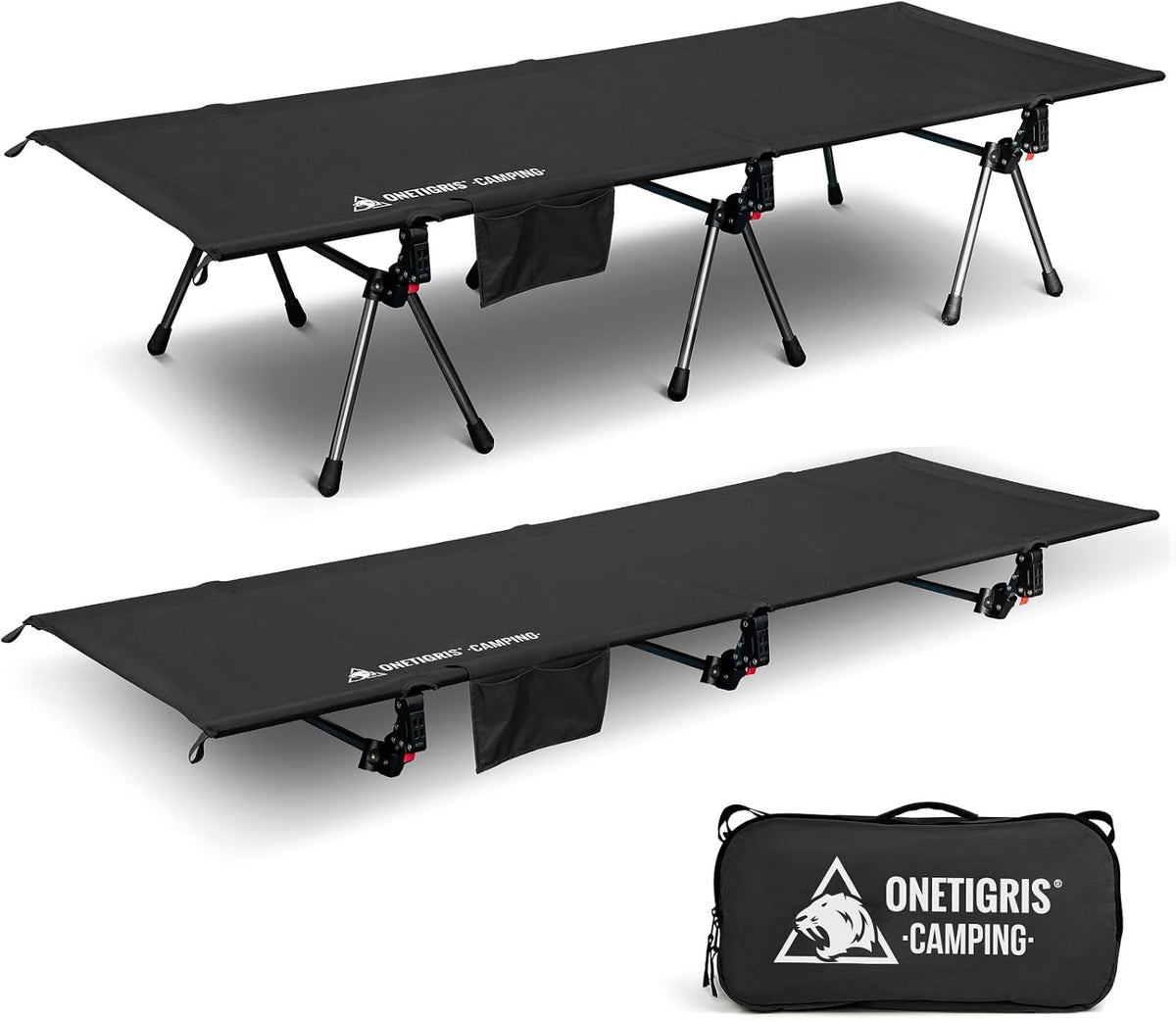 ONETIGRIS SUPRANUBIS Camping Cot, High/Low Options, Sturdy Support 330lbs