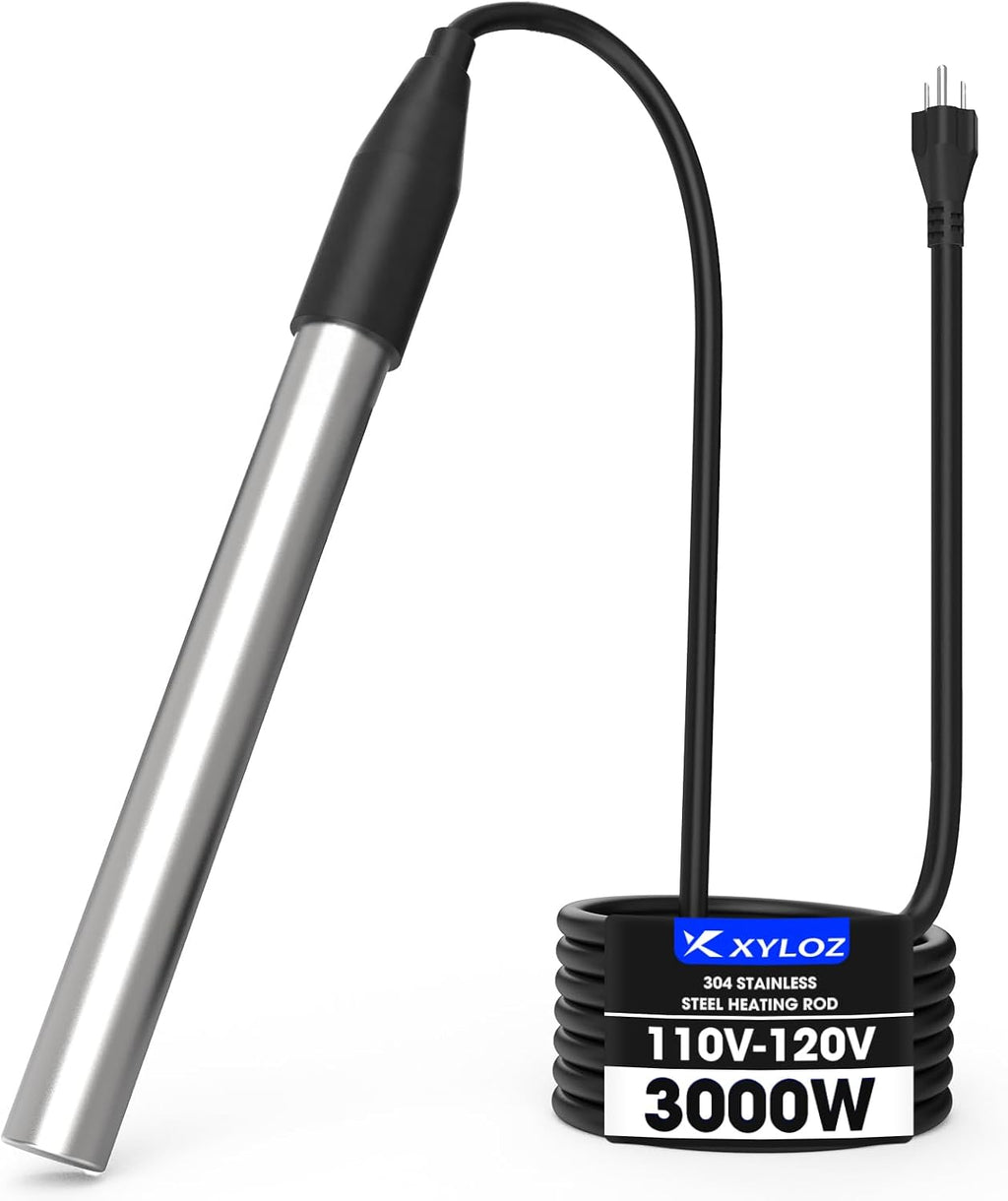 Xyloz 3000W Immersion Water Heater, Bucket Water Heaters for Hot Tubs, etc.