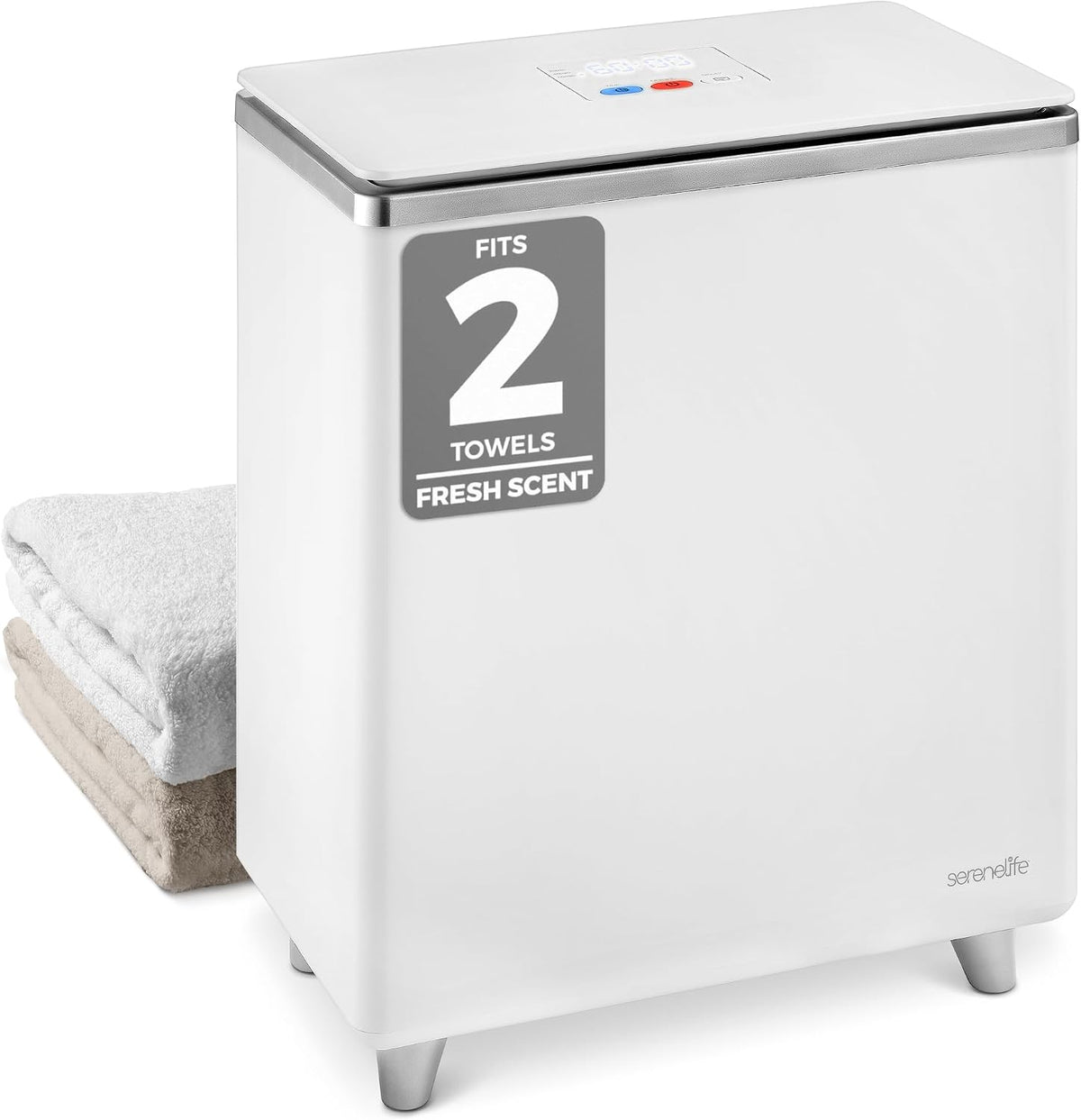 SereneLife Luxury Rectangle Towel Warmer - Spa & Bathroom Heater with Custom Fragrance, Auto Shut-Off, Fits 2 large Towels, Blankets, Bathrobes, PJ's