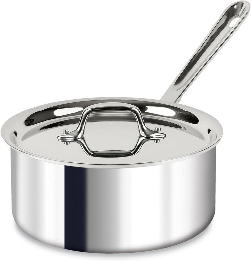 All-Clad D3® Stainless Steel 3 Qt Saucepan with Lid, Made in the USA