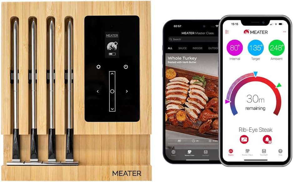 MEATER Block WiFi Smart Meat Thermometer, 4-Probe, Standalone Mode, BBQ