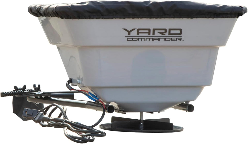 80 LB ATV/UTV Broadcast Spreader - 12-Volt Heavy Duty Motor - Salt, Seed, Fertilizer & More - Adjustable Drop Rate - Included Hopper Cover - Mounts