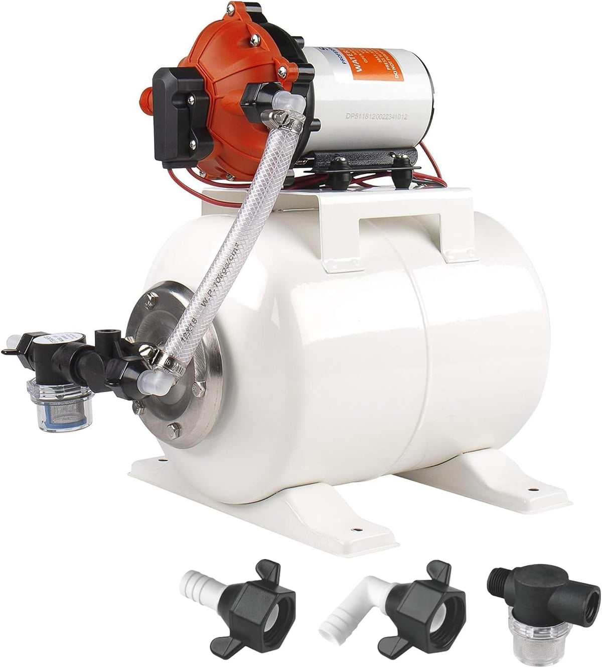 SEAFLO 55 Series rv water pump Pump System with 2 Gallon Accumulator Tank, 12V DC, 60 PSI, 5.5 GPM Self Priming, Smart Pressure Switch NSF, CE & Rohs
