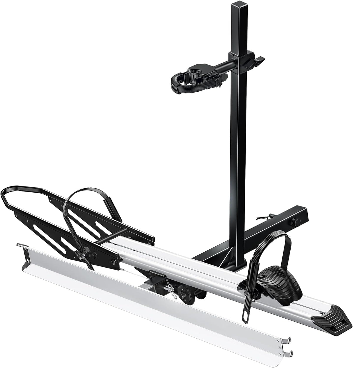Young Hitch Mount Single Bike Rack with Ramp, 100 lbs Capacity