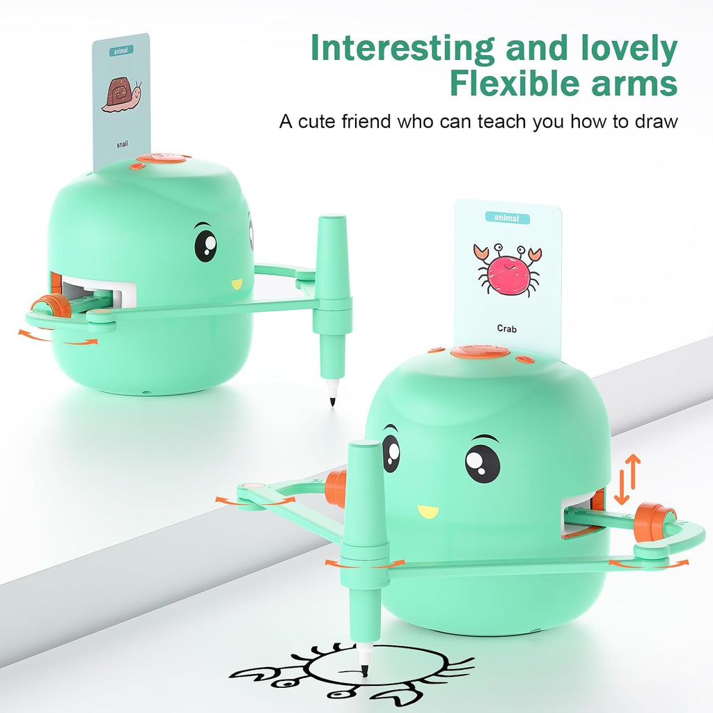 Smart Drawing Robot for Kids,Montessori Educational Painting Toy for 5+ with Voice Interaction&16 Color Pens,Magic Drawing Robot with 150 Learning