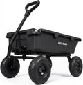 BILT HARD 900 lbs Poly Garden Dump Cart, 5 Cu.Ft Wheelbarrow Cart with 10" All Terrain Wheels & Quick-Release System, Heavy Duty Utility Wagon for