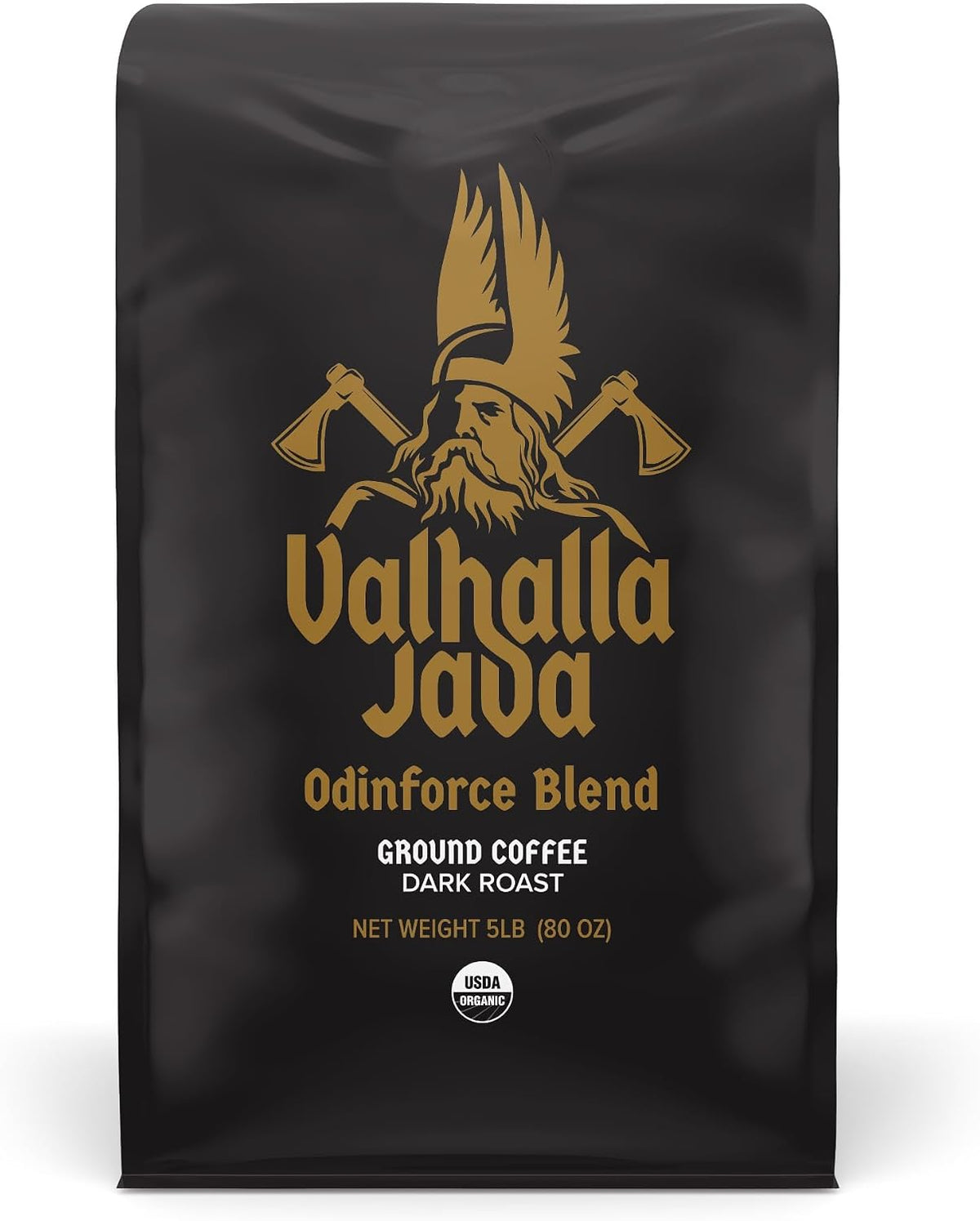 Death Wish Coffee Valhalla Java Medium-Dark Roast Ground, Organic, 5 lb