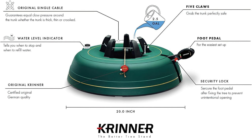 Krinner Tree Genie XXL Tree Stand, Green - Fits 12 ft Trees