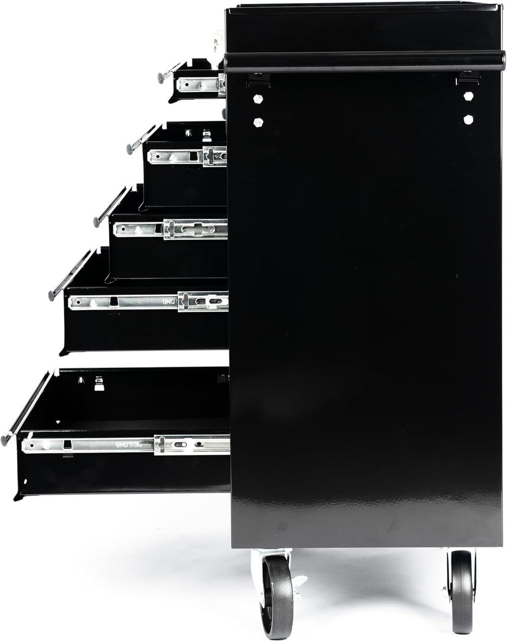 7-Drawer Heavy-Duty Rolling Tool Chest Cabinet with Lock Mobile Cart for Garage & Workshop, Black
