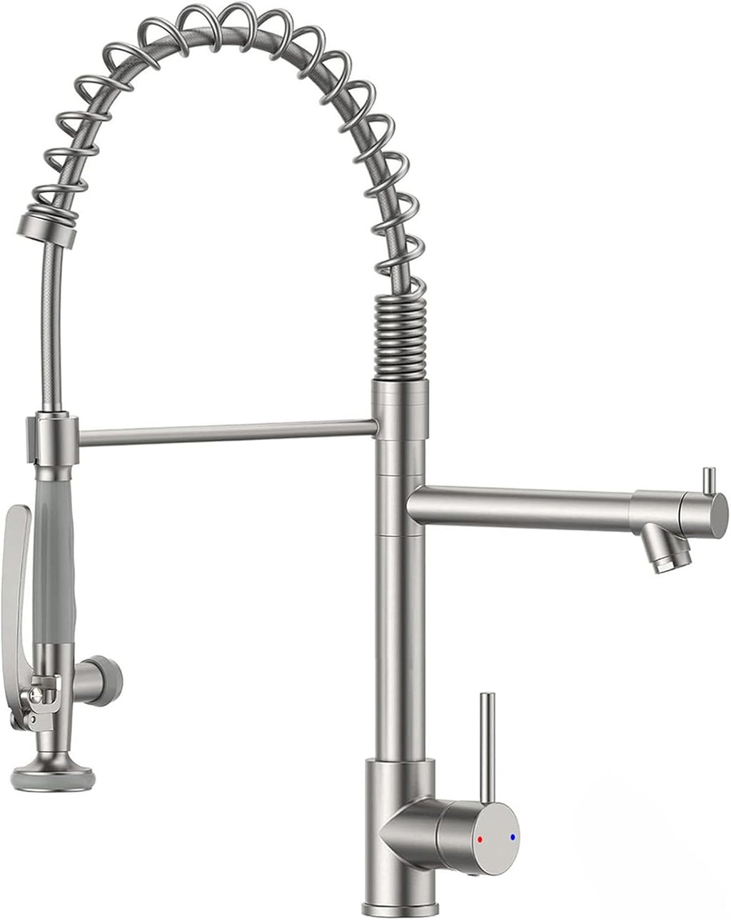 Fapully Commercial Pull Down Kitchen Sink Faucet with Sprayer Brushed Nickel