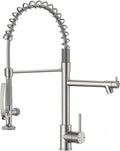 Fapully Commercial Pull Down Kitchen Sink Faucet with Sprayer Brushed Nickel