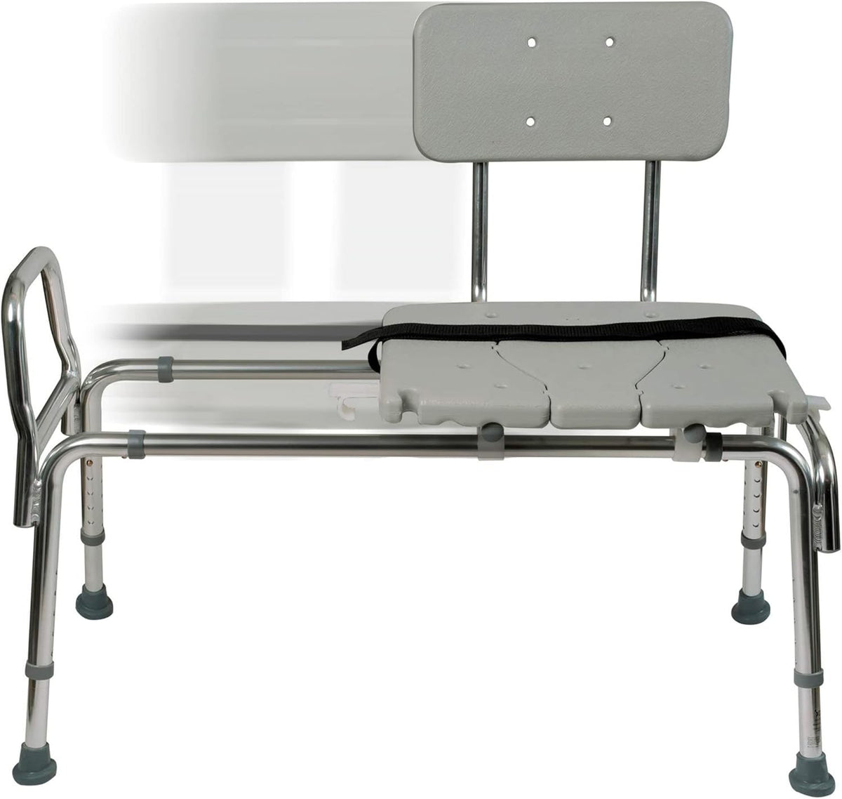 DMI Tub Transfer Bench and Shower Chair with Non Slip Aluminum Body, FSA Eligible, Adjustable Seat Height and Cut Out Access, Holds Weight up to 400