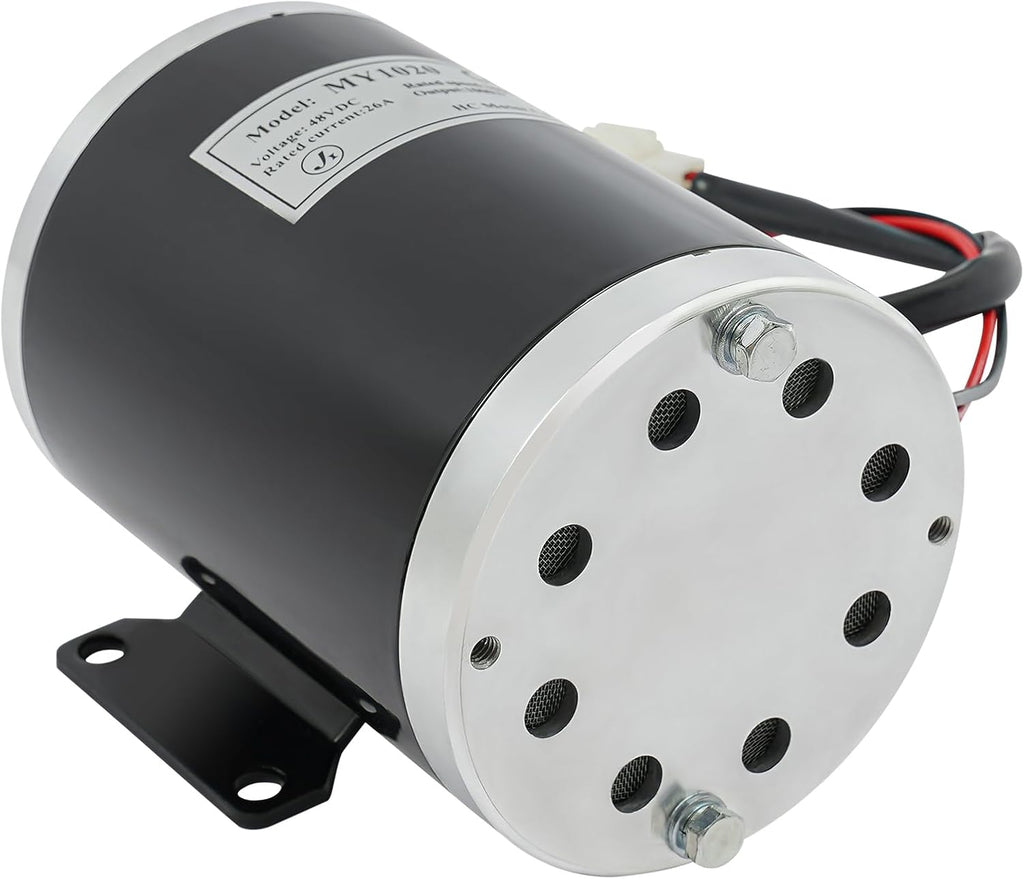 48V 1000W Brushed Motor Kit, Electric Dc Motor Kits 3000rpm with 26A Infinitely Adjustable Speed Controller Throttles with LED Display for Scooters