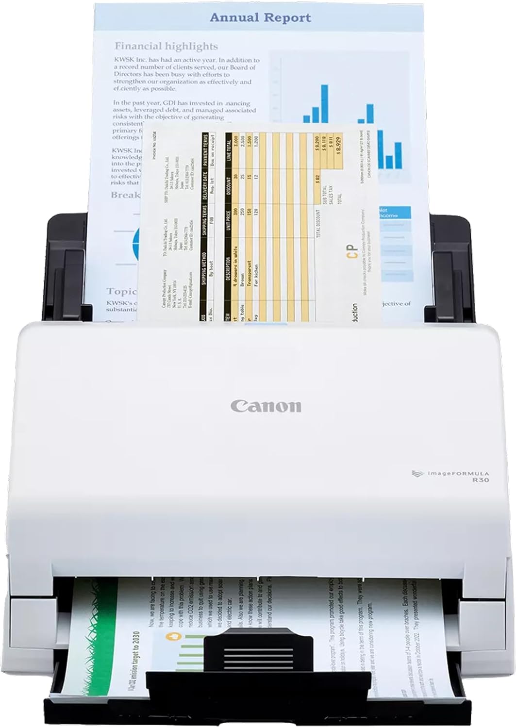 Canon imageFORMULA R30 - Office Document Scanner, Auto Document Feeder, Duplex Scanning, Plug-and-Scan Capability, No Software Installation Required
