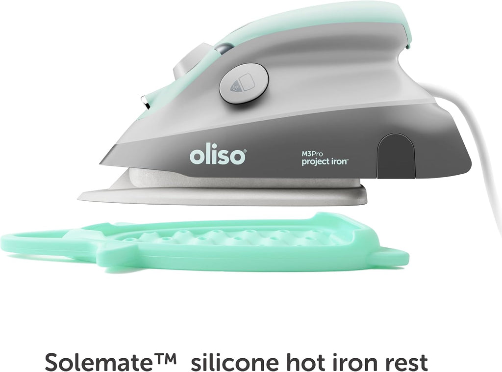 oliso M3Pro Project Mini Steam Iron - Sewing, Quilting, Travel - Aqua