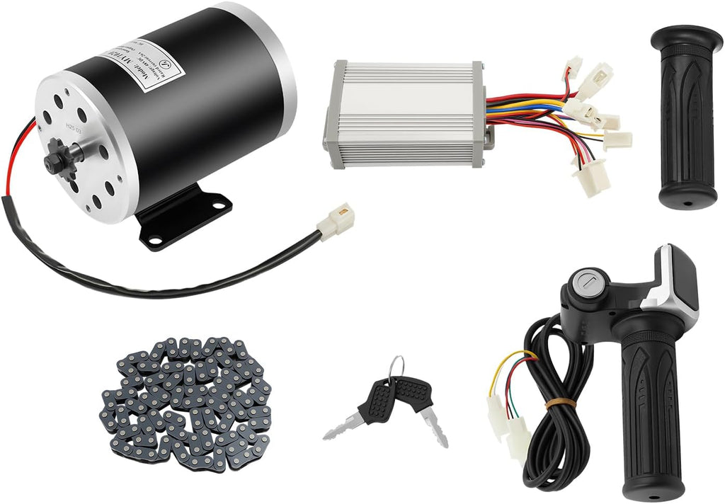 48V 1000W Brushed Motor Kit, Electric Dc Motor Kits 3000rpm with 26A Infinitely Adjustable Speed Controller Throttles with LED Display for Scooters