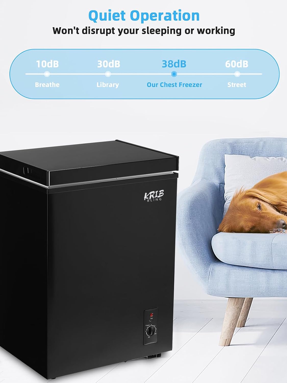 Chest Freezer 3.5 Cu.Ft Mini Compact Deep Freezer with Top Open Door Black