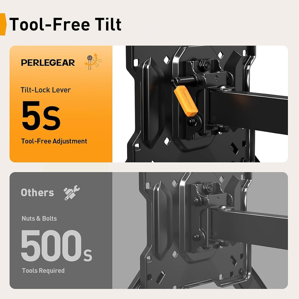 Perlegear Long Arm TV Wall Mount for 32-65″ TVs, 37.4” Long Extension
