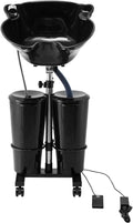 VEVOR Portable Shampoo Bowl, Shampoo Sink for Washing Hair with Electric Pump, Includes 2 Buckets 2 Showerheads, Drain Hose, Height and Angle