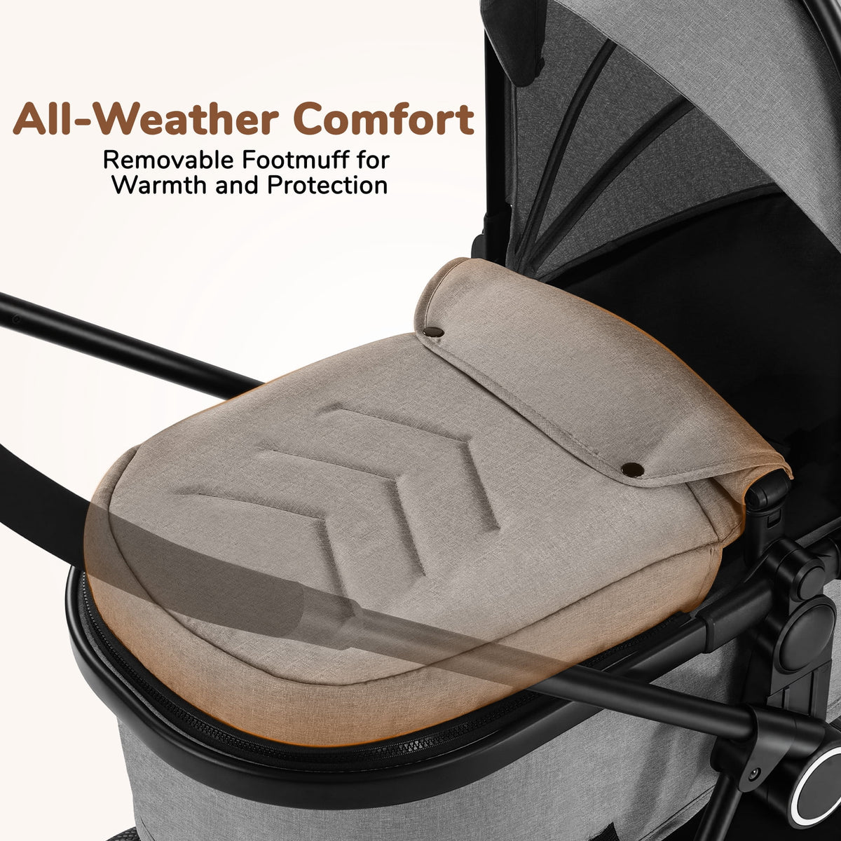 Vomeast Baby Stroller, Foldable Lightweight Travel Stroller, Reversible Seat, 5-Point Harness, Adjustable Canopy, Gray