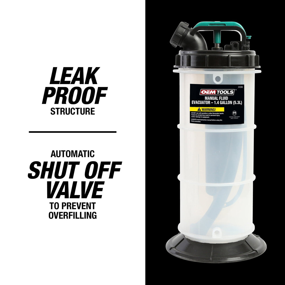 OEMTOOLS 24389 Manual Fluid Extractor - 1.4 Gallons (5.3L)