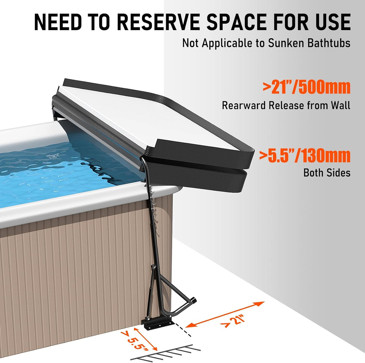 Hydraulic Hot Tub Cover Lift Adjustable Spa Cover Lifter No-Drill Design Hot Tub Lid Lifter Spa Cover Lift for Most Spa Hot Tubs Removal System