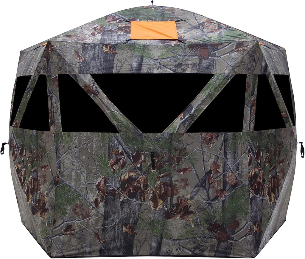 Barronett Blinds® Feather Five, Portable Hunting Blind, Huge Interior, Lightweight, 4-Person, Bloodtrail® Backwoods, 72” x 84” x 84”, FF500BW