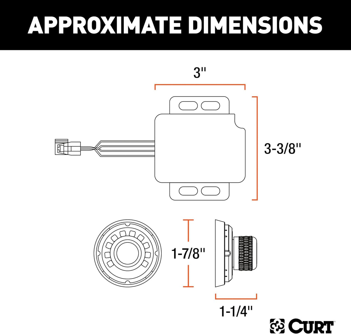 CURT 51170 Spectrum Proportional Trailer Brake Controller, Dash-Mount Knob