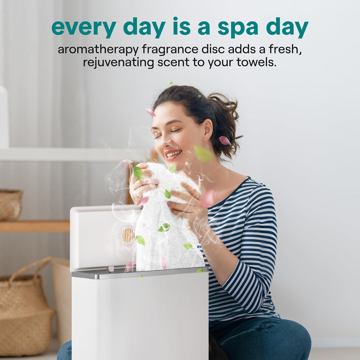 SereneLife Luxury Rectangle Towel Warmer - Spa & Bathroom Heater with Custom Fragrance, Auto Shut-Off, Fits 2 large Towels, Blankets, Bathrobes, PJ's