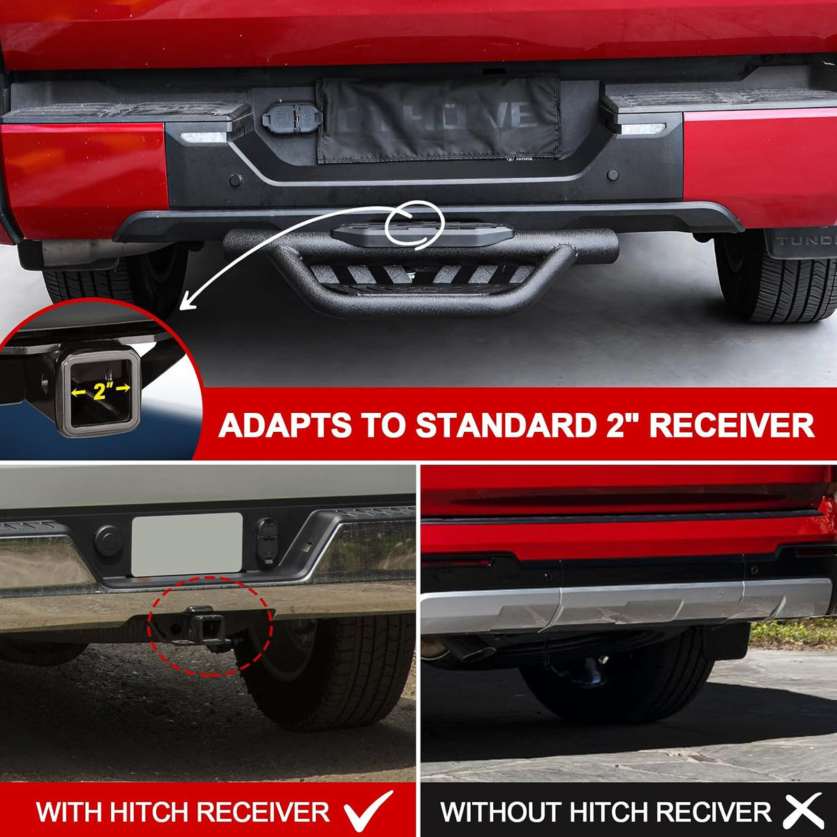 Double Layer Tow Hitch Step for 2" Hitch Receiver Trailer Hitch Step