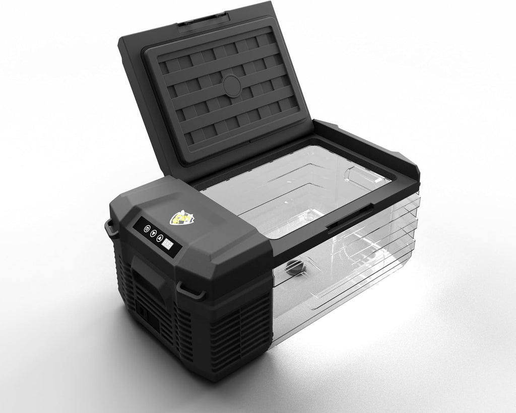 YELLOW JACKET 12 Volt Car Refrigerator, 16 Quart Electric Cooler, Portable Car Fridge for Outdoor Camping Travel, 12V/24V DC 110~240 Volt AC