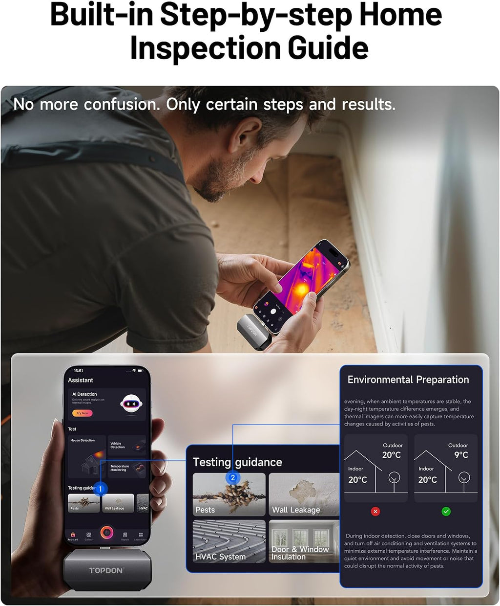 TOPDON TC002C Duo Thermal Imaging Camera for Any USB-C iPhone iPad Android