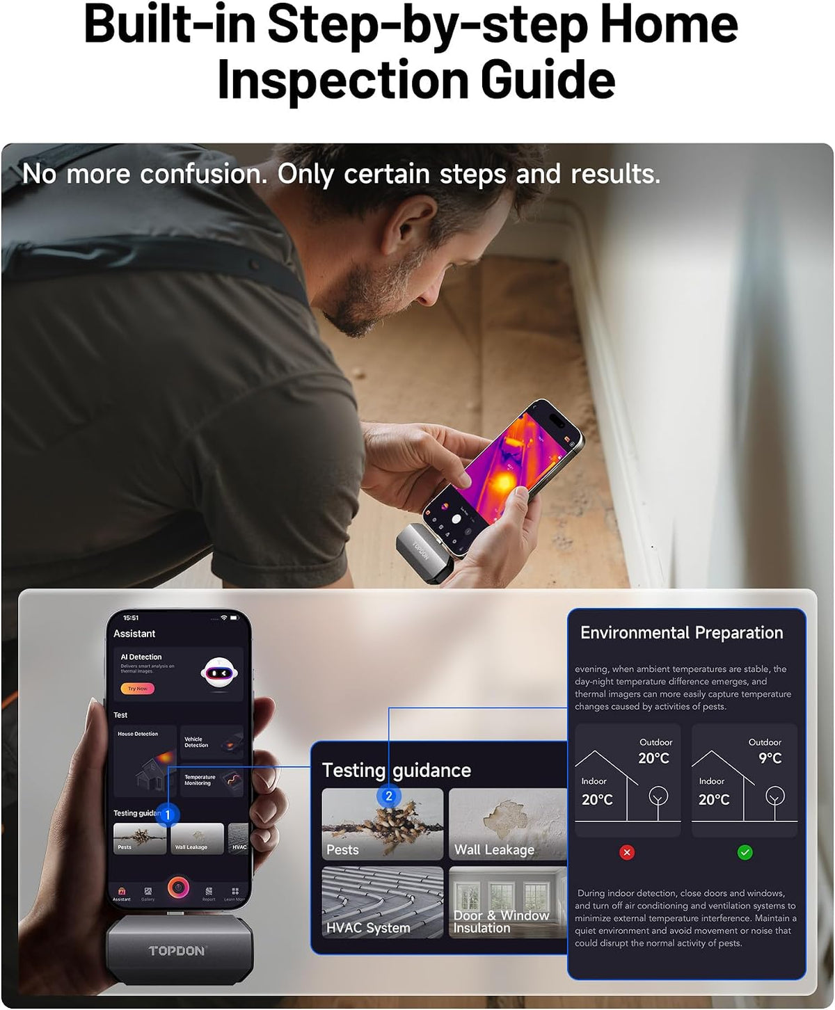 TOPDON TC002C Duo Thermal Imaging Camera for Any USB-C iPhone iPad Android