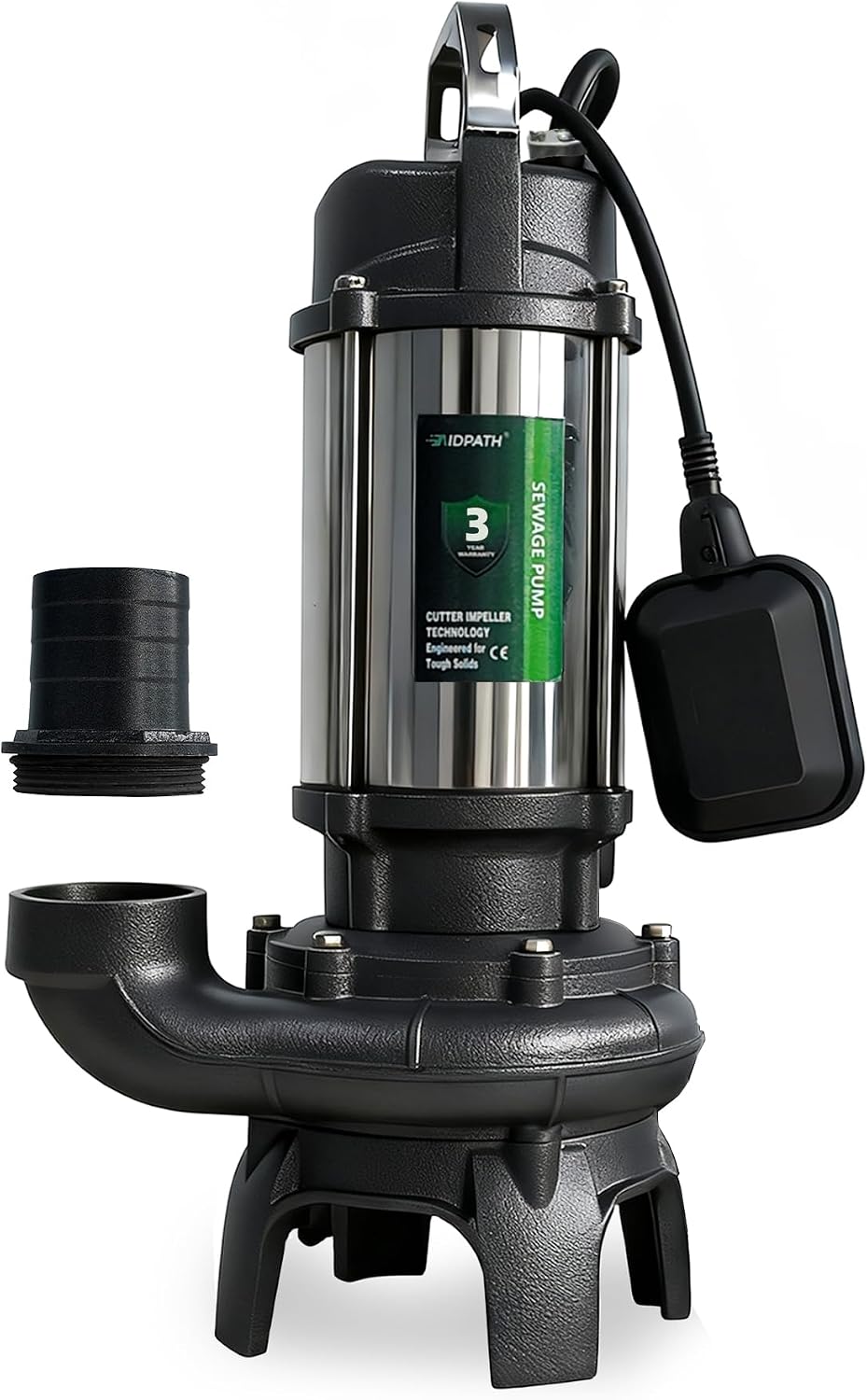 Max 8870GPH, 1.5HP, 115V Trash Pump, Septic Sewage Pump Submersible