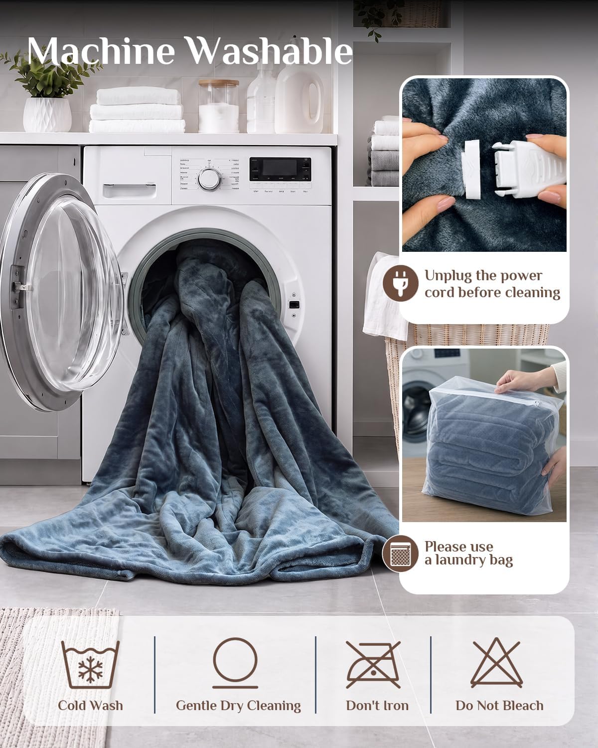 Soft Heated Blanket Full: Fluffy 220GSM Flannel and Sherpa Cozy Warm