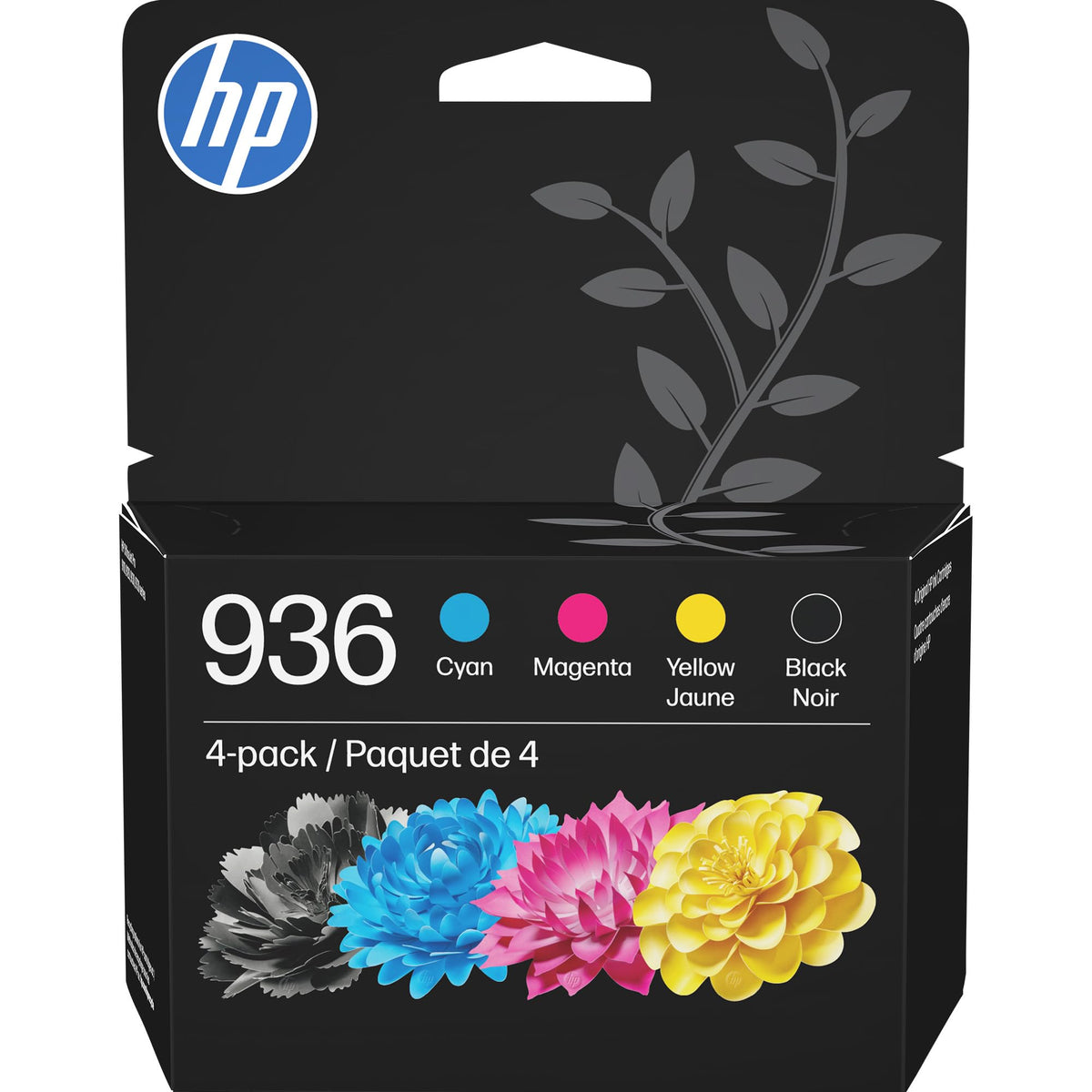 HP 936 Black, Cyan, Magenta, Yellow Ink Cartridges (4-Pack) | Works with OfficeJet 9120, Pro 9110, 9120, 9130, Wide Format 9730 | Eligible for