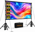 Outdoor Projector Screen with Stand, TOWOND 120 inch Portable Movie Screen, 16:9 HD Foldable Anti-Crease Projection Screen with Carry Bag for Sports
