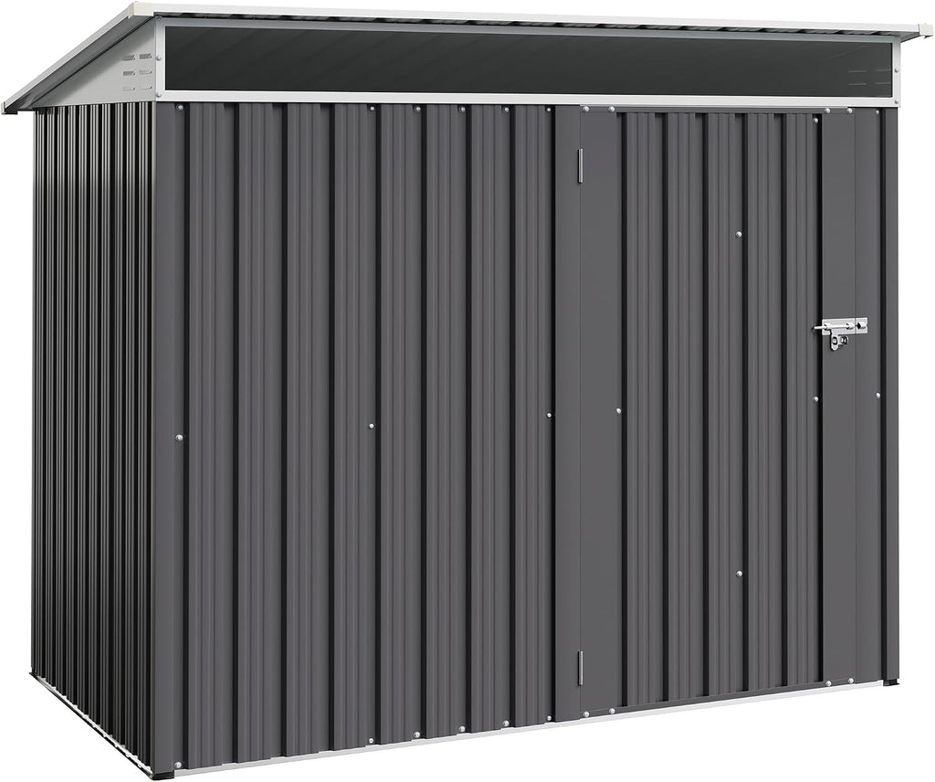 Shintenchi 6x4 FT Outdoor Storage Shed with Window, Outdoor Waterproof Storage Shed Metal Garden Shed with Lockable Single Door,Weather Resistant