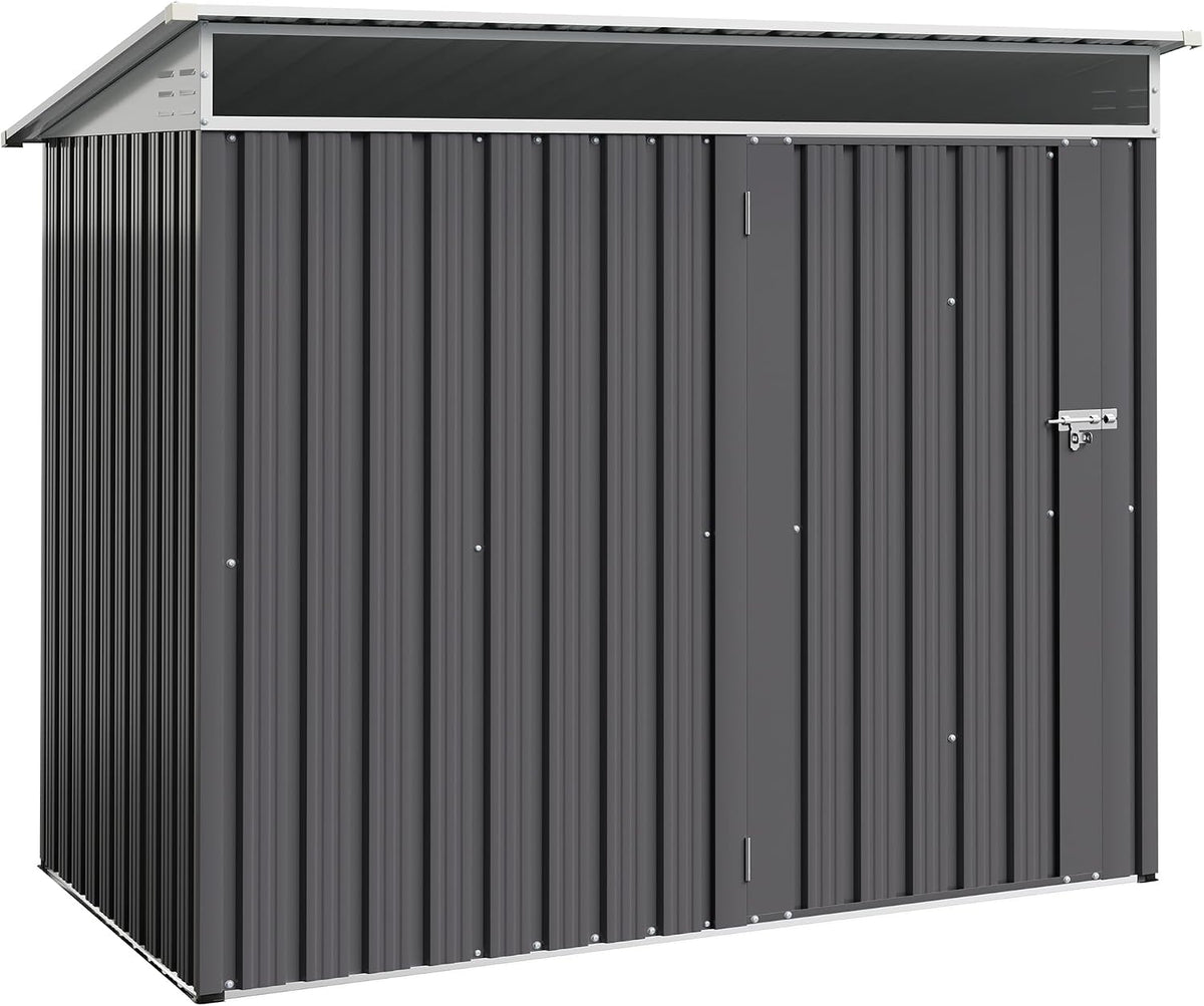 Shintenchi 6x4 FT Outdoor Storage Shed with Window, Outdoor Waterproof Storage Shed Metal Garden Shed with Lockable Single Door,Weather Resistant