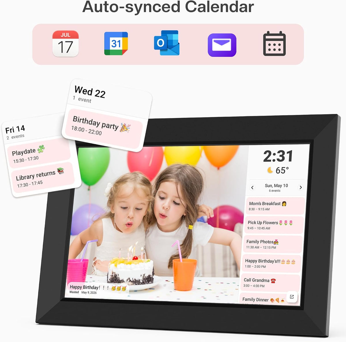 Frameo 10.1" WiFi Digital Picture Frame, Electronic Photo Frames - 32GB