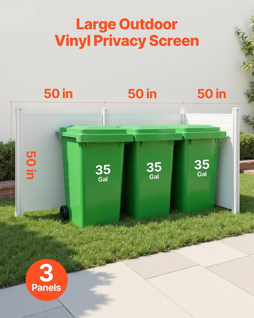 VEVOR Outdoor Privacy Screen 50in W x 50in H 3-Panel Air Conditioner Fence