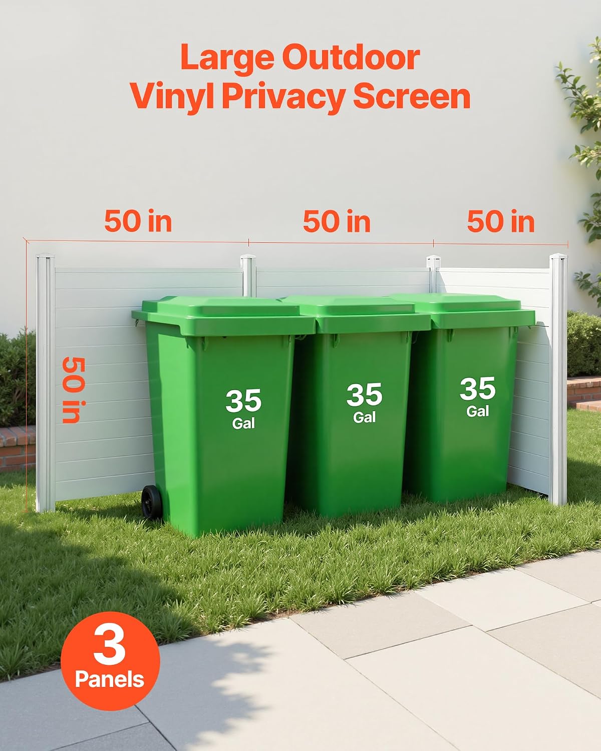 VEVOR Outdoor Privacy Screen 50in W x 50in H 3-Panel Air Conditioner Fence