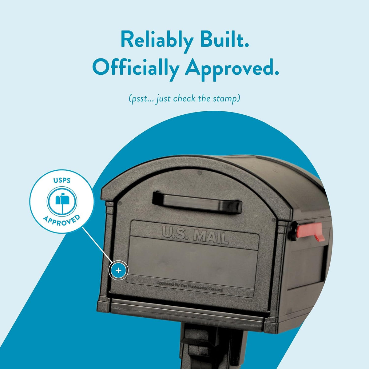Architectural Mailboxes Grand Haven™ T4, USPS Approved Next Generation Rust-Proof Plastic Post Mounted Mail Box for Outside, Black, XL Extra Large