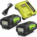 2 Pack 7500mAh Replacement for Ryobi 40V Battery OP4075A and Charger Bundle