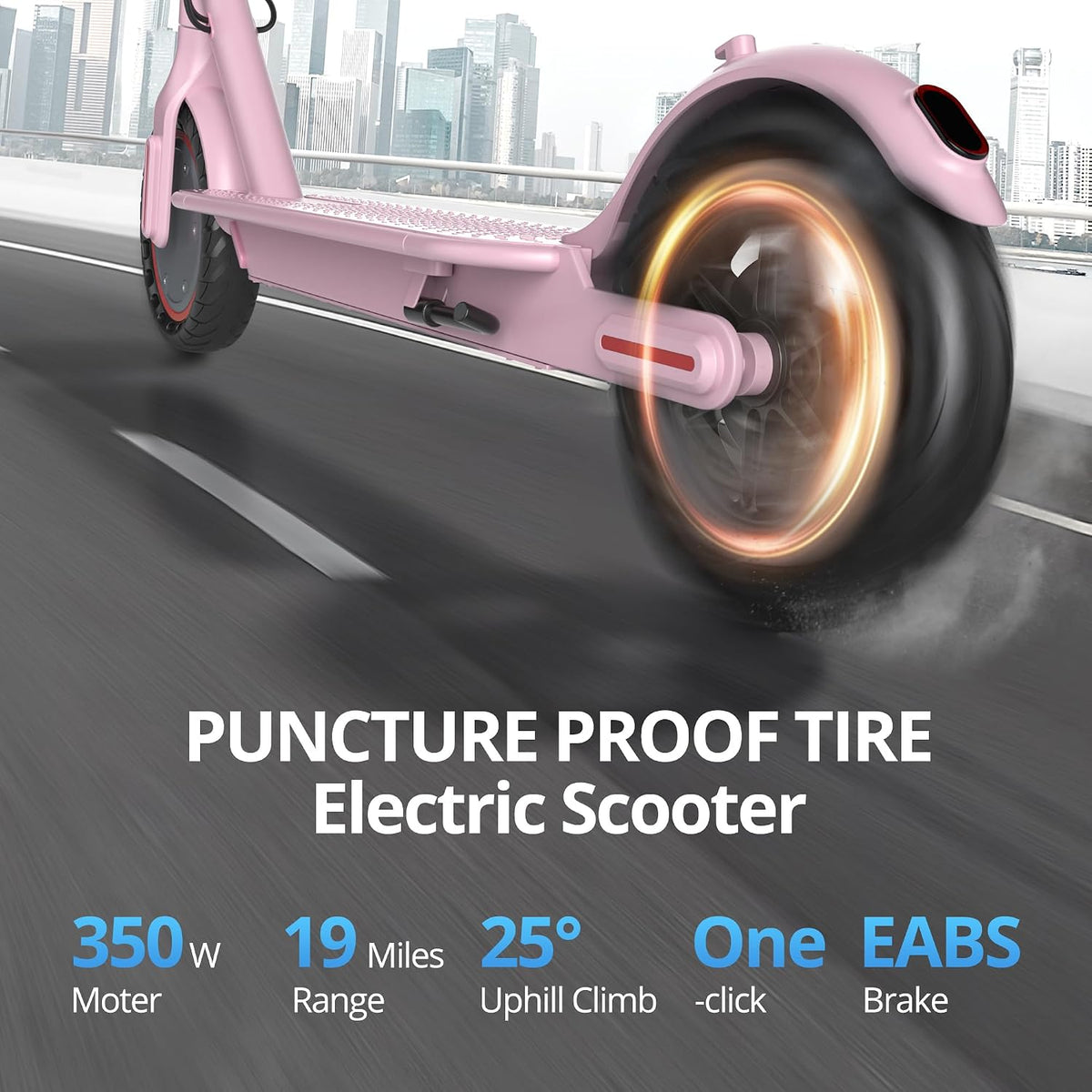 Electric Scooter - 350W/500W Motor, 8.5"/10''Solid Tires, Up to 19/22MPH& 16/21/23Miles Long-Range Portable Commuting Scooter for Adults with Double