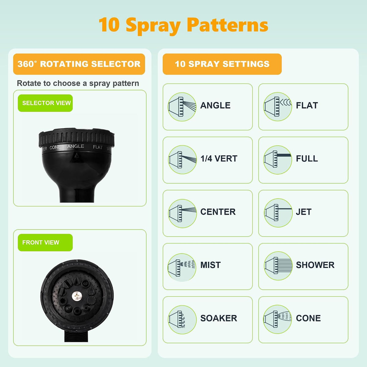 8L/2.1-Gal Portable Shower for Beach & Camping, 10 Spray Patterns