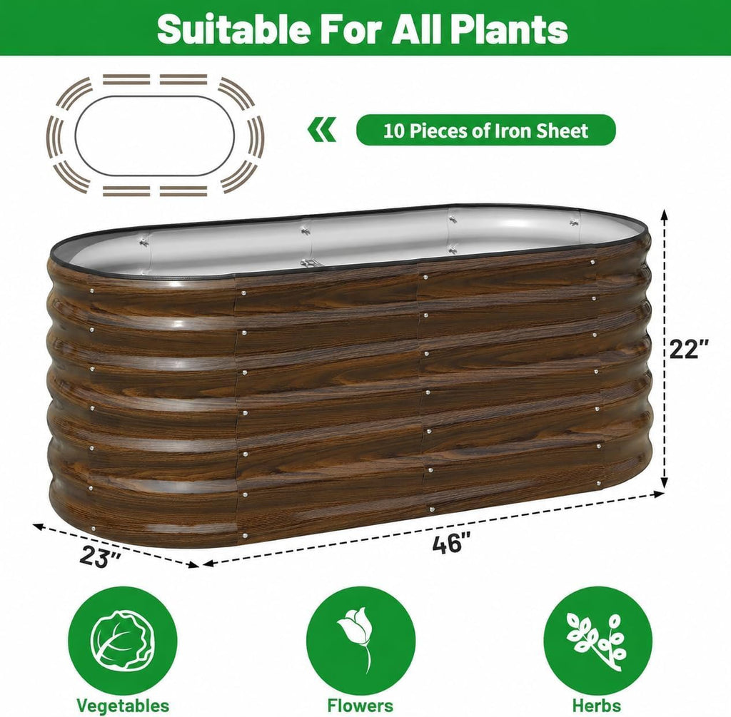 Galvanized Steel Raised Garden Bed Kit - 2 Pack 4x2x2 ft Metal Planter Box for Vegetables, Flowers, Herbs | Easy Assembly, Open Bottom Design for