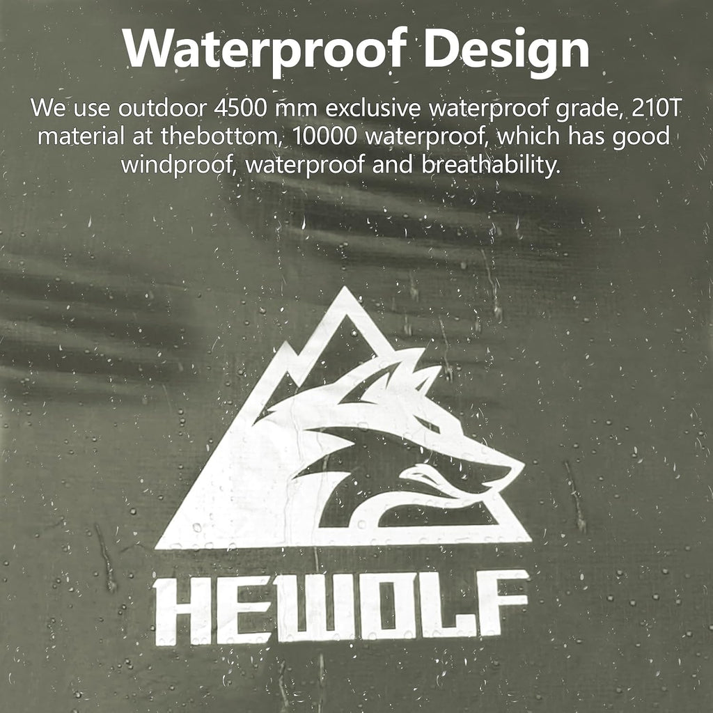 Hewolf 2/3/4 Person Camping Tent - Instant Pop Up Waterproof 2 Doors Tent with Easy Setup | 3-Season Hexagonal Dome Design for Family, Hiking &